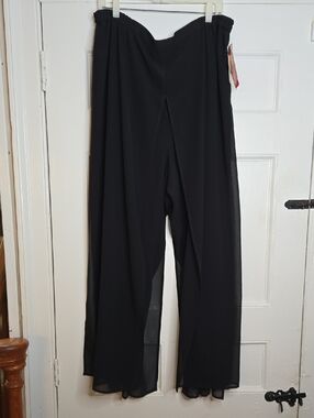 J. R. Nites Black Wide-Leg Palazzo-like Trousers, Size 22W
